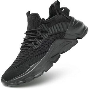 Men's Mesh Black Non Slip, Breathable, Athletic Sports  Fashion Sneakers  Shoes